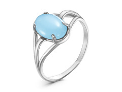 Серебряное кольцо с голубым агатом